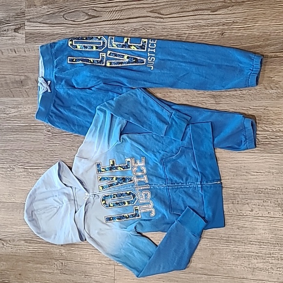 Justice Love Matching Front Zip Sweatshirt with Joggers Size 7 - Picture 1 of 7